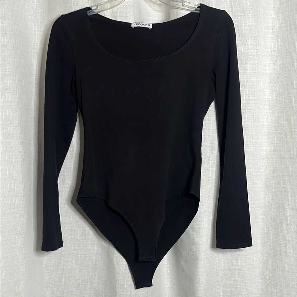 Mangopop | Black long sleeve bodysuit